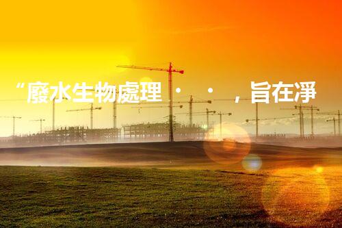 “廢水生物處理，旨在凈化水源，守護(hù)碧水藍(lán)天”